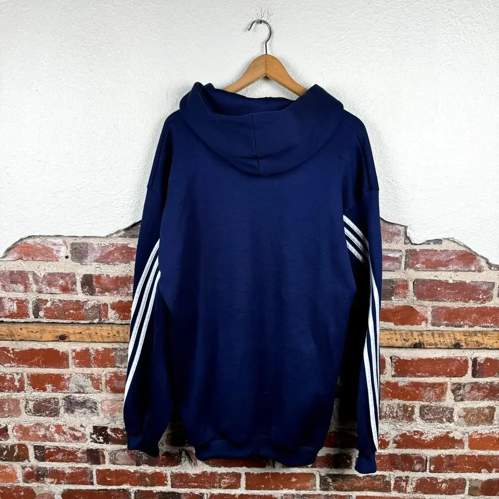 Vintage Adidas Jacket Size XL Blue Zip Up Hooded Pockets Logo Athletic USA 90s